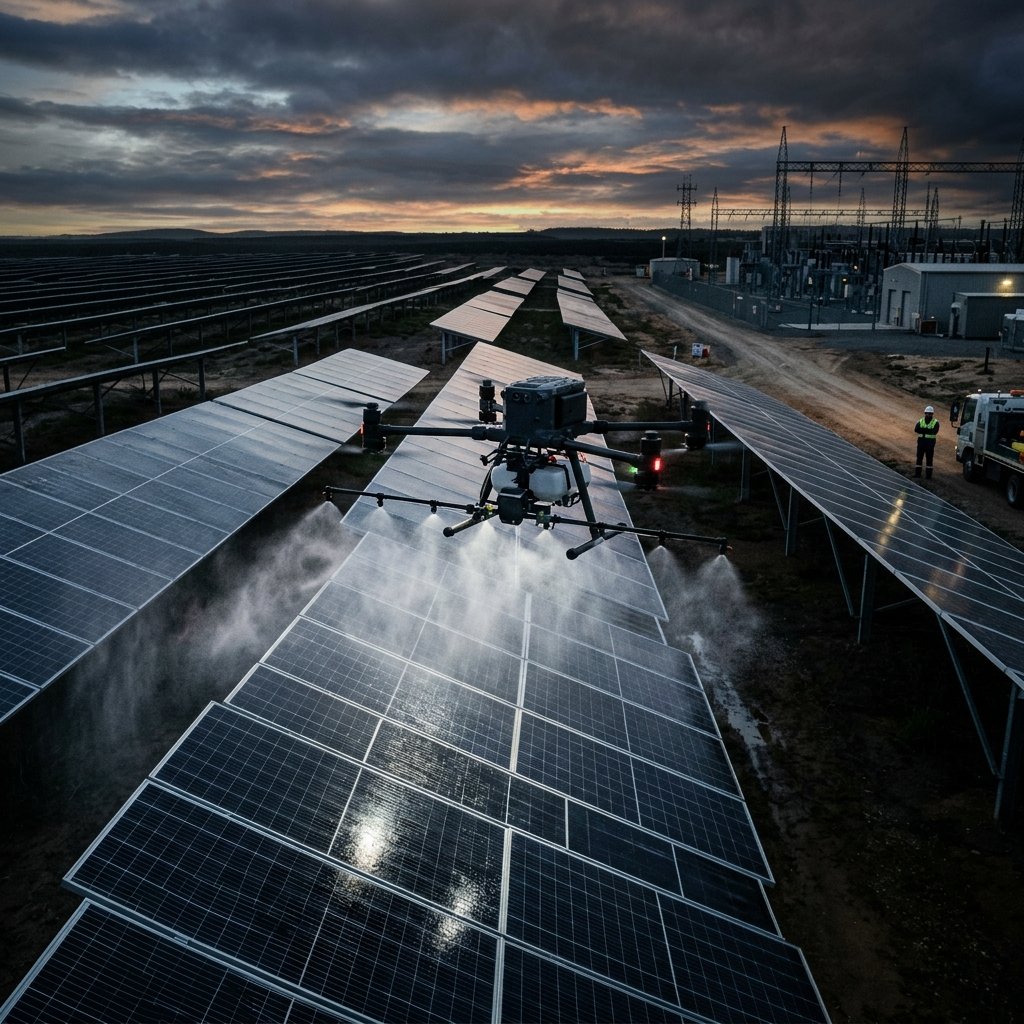 Solar Cleaning - Aerial Technology Drone Industry Application
